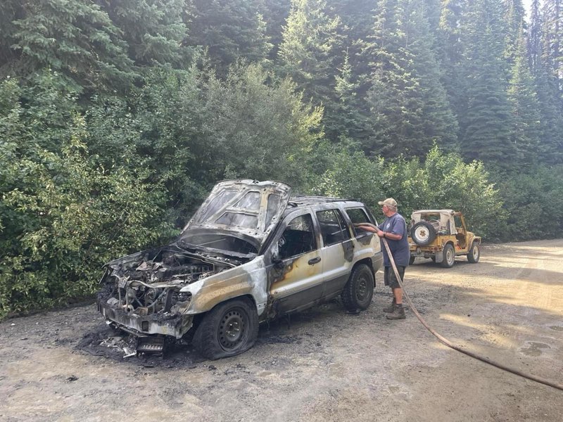 Vehicle Fire on Trout Creek Main